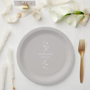 Assiettes En Carton Étincelle Étincelle Petit Étoile Argent Gris Étinc