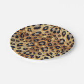 Assiettes En Carton Étincelle Glam Or Léopard Noir Cheetah Imprimer (Angle)