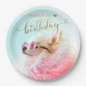 Assiettes En Carton Étincelle Le Minuscule Chi | Chien chiot fête d'an (Devant)