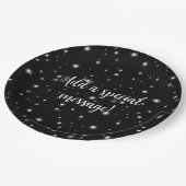 Assiettes En Carton Étincelles de lumière noir et blanc (Angle)