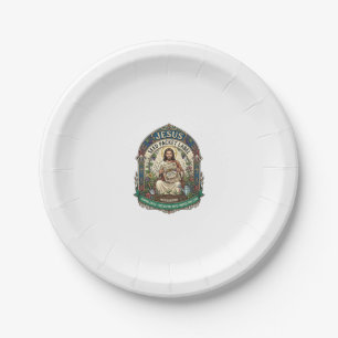 Assiettes En Carton étiquette de paquet de graines de Jésus étiquette