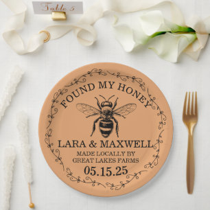 Assiettes En Carton Étiquettes de pot de miel pour les faveurs de mari