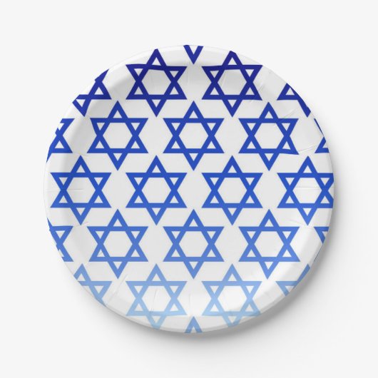 Assiettes En Carton Etoile bleue de David Happy Hanoukka Jewish Holida (Devant)