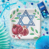 Assiettes En Carton Étoile de David grenade Feuille juif (Fête)