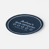 Assiettes En Carton Étoile de David Motif Bar Mitzvah (Angle)