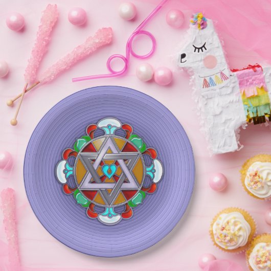 Assiettes En Carton Étoile de jardin en lilas (Fête)