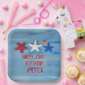 Assiettes En Carton Étoile de mer pour le 250e anniversaire de l'Améri (Fête)