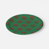 Assiettes En Carton Étoile de Noël de la Parties scintillant rouge (Angle)