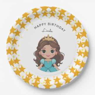 Assiettes En Carton Étoile moderne et anniversaire de princesse Disney