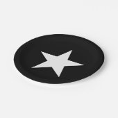 Assiettes En Carton Étoile noire et blanche (Angle)