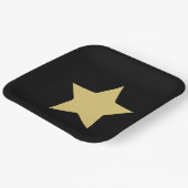 Assiettes En Carton étoile noire et or (Angulaire)