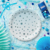 Assiettes En Carton Étoiles Aqua White Ombre (Fête)