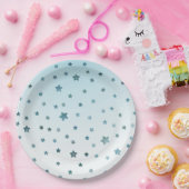 Assiettes En Carton Étoiles Aqua White Ombre (Fête)