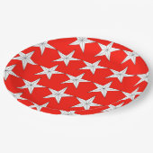 Assiettes En Carton Étoiles blanches patriotiques sur plaque de papier (Angle)