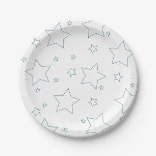 Assiettes En Carton Étoiles bleues 4 juillet Plaque de papier de parti