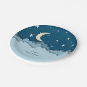 Assiettes En Carton Etoiles bleues et nuages de minuit, effet 3D (Angle)