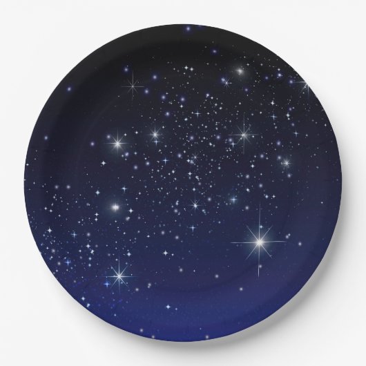 ASSIETTES EN CARTON ÉTOILES DANS L'ESPACE (Devant)
