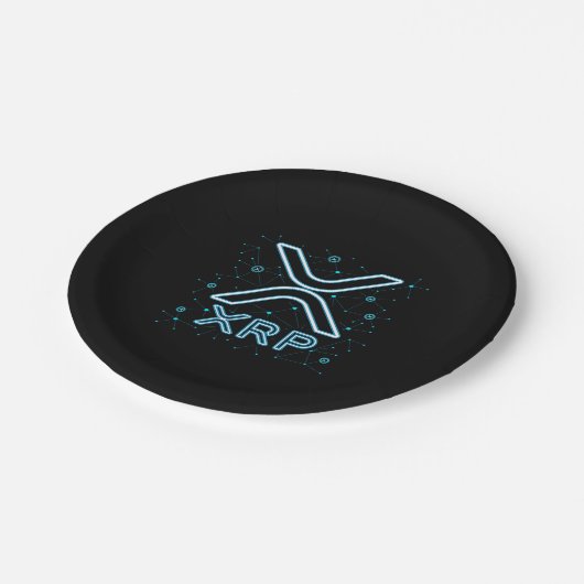 Assiettes En Carton Étoiles de chiffrement XRP Cryptomonnaie XRPL Bloc (Angle)