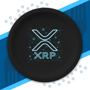 Assiettes En Carton Étoiles de chiffrement XRP Cryptomonnaie XRPL Bloc