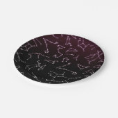 Assiettes En Carton Étoiles de constellation en zodiaque blanc violet (Angle)