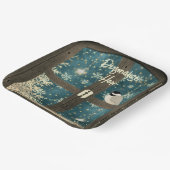 Assiettes En Carton Étoiles de fenêtre rustiques cabine hiver, flocons (Angulaire)