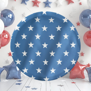 Assiettes En Carton Étoiles de la fête de l'indépendance des États-Uni