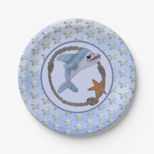 Assiettes En Carton Étoiles de mer avec motifs en pape