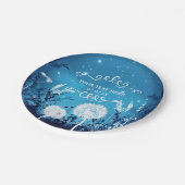 Assiettes En Carton Etoiles de nuit enchantées & Mariage bleu feuillag (Angle)
