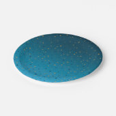 Assiettes En Carton étoiles d'or sur le bleu. (Angle)