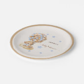 Assiettes En Carton Étoiles et ballons bleu poussière (Angle)