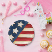 Assiettes En Carton Étoiles et bandes (Fête)