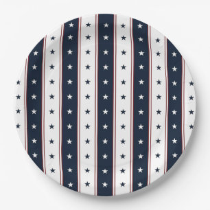Assiettes En Carton Étoiles et bandes