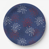 Assiettes En Carton Etoiles et feux d'artifice : Fête de l'Indépendanc (Devant)