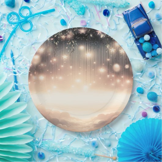 Assiettes En Carton Étoiles et nuages d'arbre céleste enchantés (Fête)