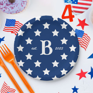 Assiettes En Carton Étoiles et rayures patriotiques Juillet 4