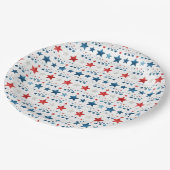 Assiettes En Carton Étoiles patriotiques 4 juillet (Angle)