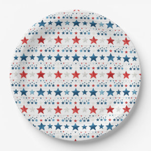 Assiettes En Carton Étoiles patriotiques 4 juillet