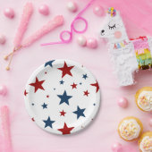 Assiettes En Carton Étoiles patriotiques en rouge blanc et bleu Motif (Fête)