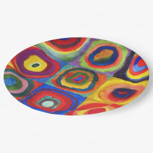Assiettes En Carton Étude de couleur par Wassily Kandinsky