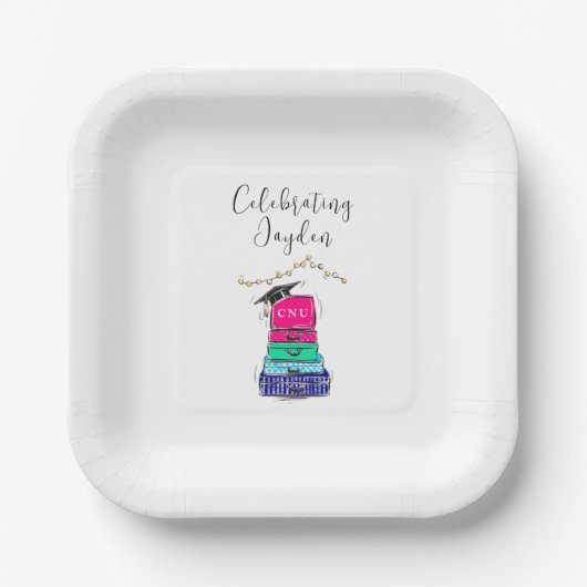 Assiettes En Carton Études secondaires Collège valises Année (Recto)