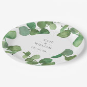 Assiettes En Carton Eucalyptus Boho Mariage floral (Angle)
