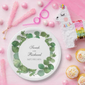 Assiettes En Carton Eucalyptus Boho Verdure Floral (Fête)