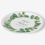 Assiettes En Carton Eucalyptus Boho Verdure Floral (Angle)