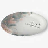 Assiettes En Carton Eucalyptus Dentelle Tulle Dusty Fête des mariées b (Angle)