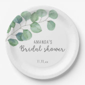 Assiettes En Carton Eucalyptus - douche nuptiale (Devant)