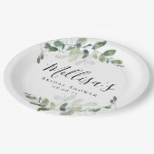 Assiettes En Carton Eucalyptus Fête des mariées aquarelle (Angle)