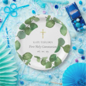 Assiettes En Carton Eucalyptus Feuilles de verdure première sainte com (Fête)