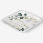 Assiettes En Carton Eucalyptus Foliage Or Feuille Mariage Plaque papie (Angulaire)