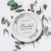 Assiettes En Carton Eucalyptus géométrique rose gold foil enterrement