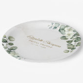 Assiettes En Carton Eucalyptus Greenery Elegant Bridal Shower (Angle)